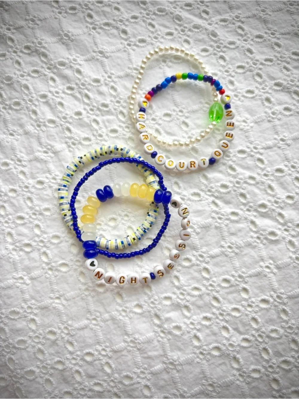 Tenniscore | Handmade Beaded Bracelet Stack of 5 | Summer NYC Grand Slam |